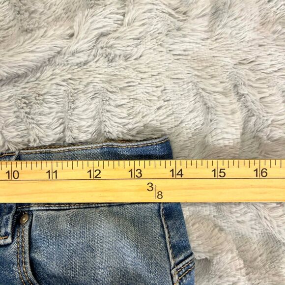 Charlotte Russe Denim Shorts Women 7 Distressed Rolled Cuff Medium Wash Y2K - Picture 5 of 7